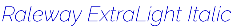 Raleway ExtraLight Italic font